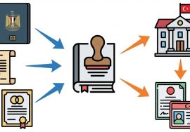 مستندات رسمية وجواز سفر وختم توثيق ضمن تجهيز أوراق السفر إلى تركيا.