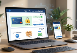 واجهة دفع ومرتجعات عربية على لابتوب وهاتف