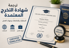 ترجمة شهادة التخرج المعتمدة للسفارات والجامعات وجهات العمل من مكتب ترجمة معتمد