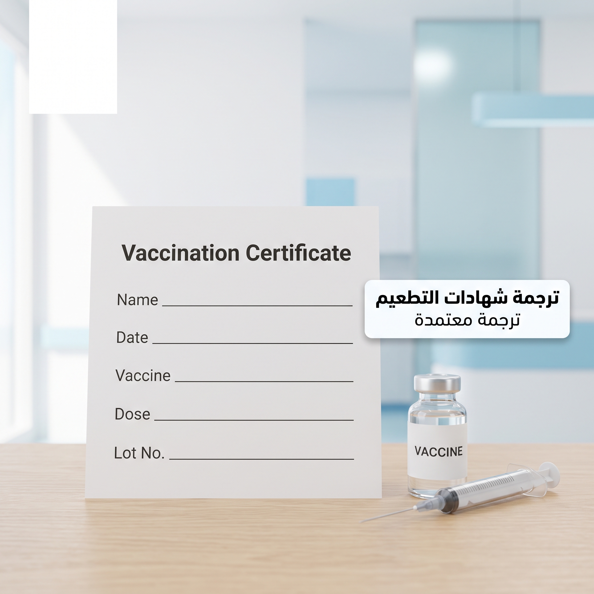 ترجمة شهادات التطعيم